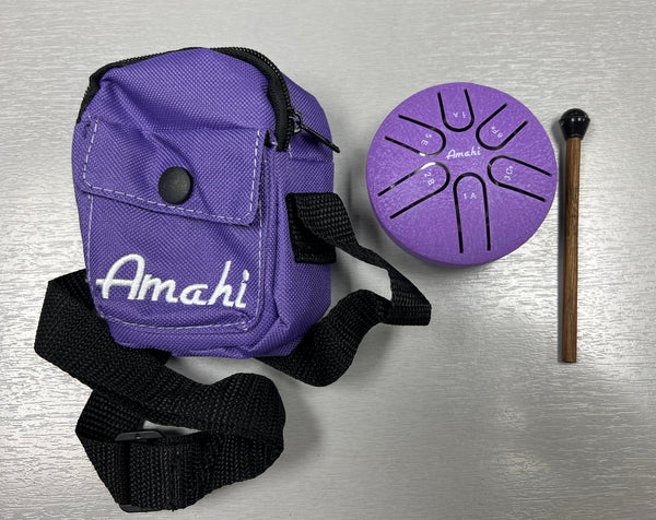 AMAHI 3" Purple Steel Tongue Drum w/Case and Mallet - Aloha City Ukes