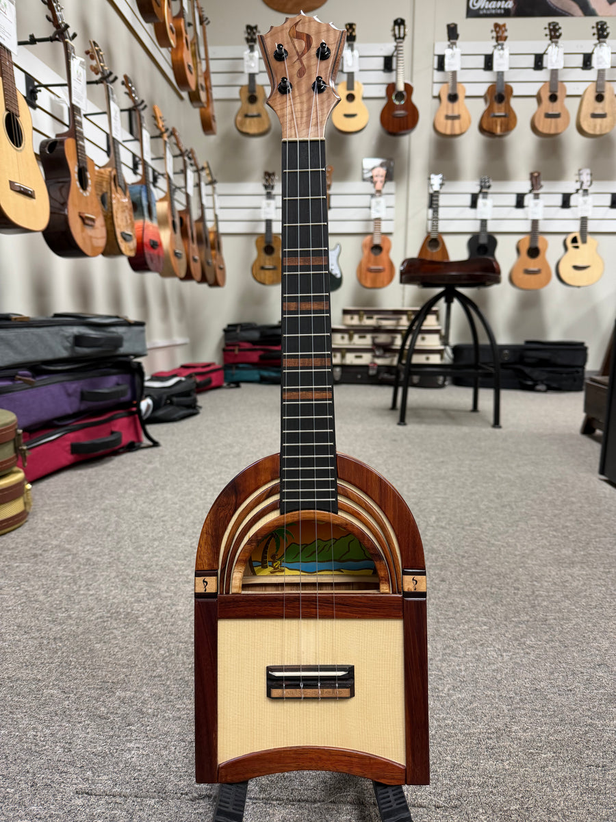 KoAloha Pops Made Custom Koa Juke-A-Lele Tenor Ukulele w/Case