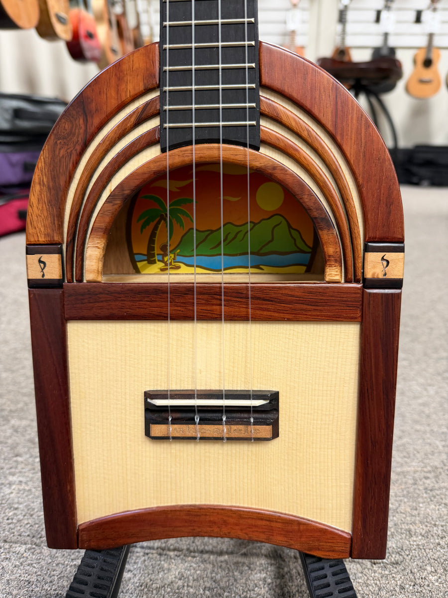 KoAloha Pops Made Custom Koa Juke-A-Lele Tenor Ukulele w/Case 