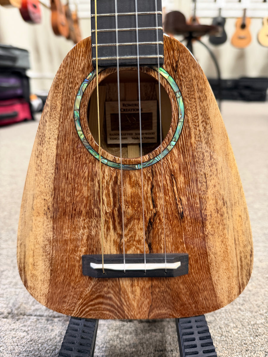 Romero Creations Solid Spalted Mango XS Mini Soprano Ukulele w