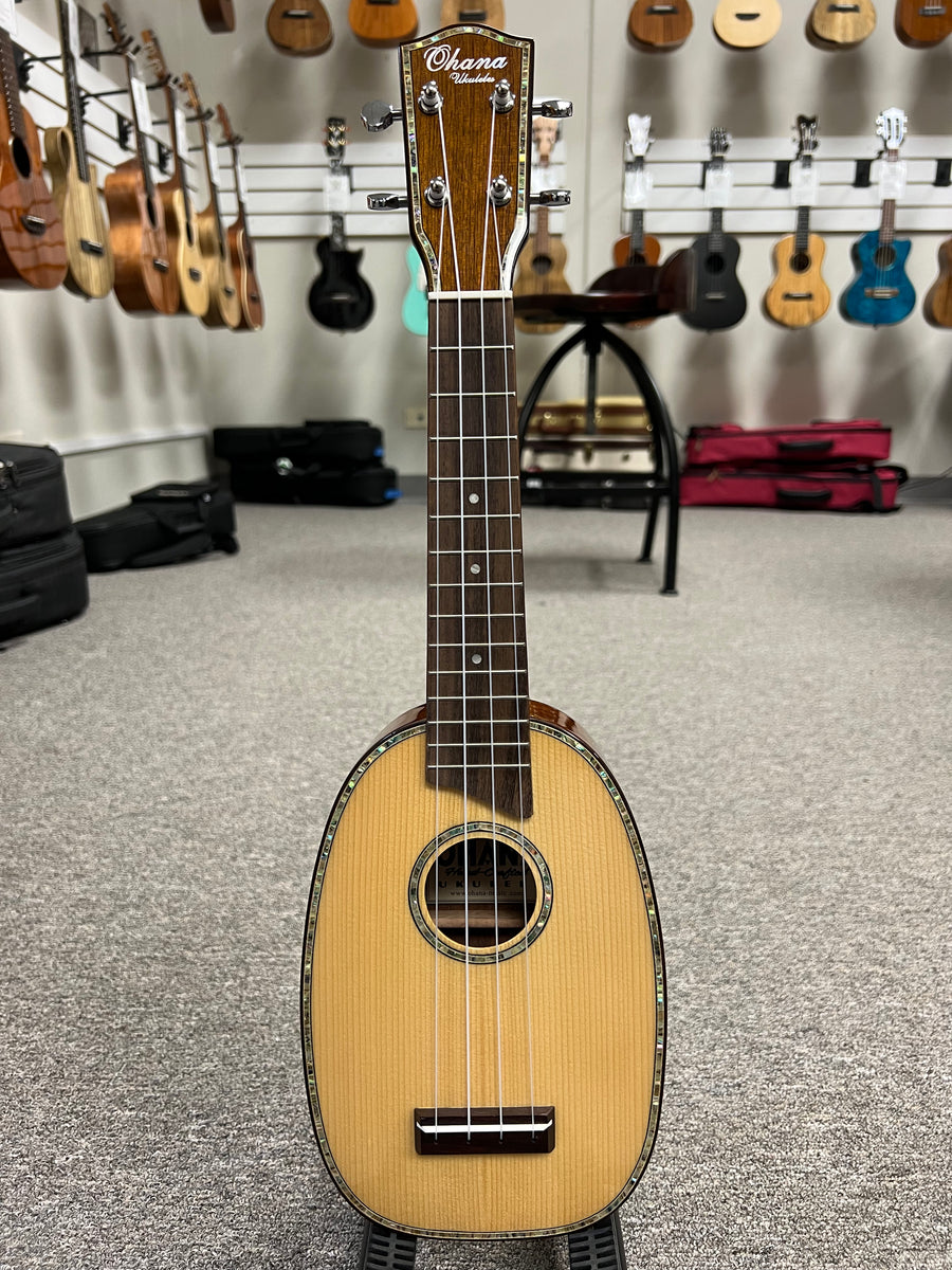 OHANA PK-70G Pineapple Soprano Ukulele - Solid Spruce/Solid Mahogany OHANA PK-70G Pineapple Soprano Ukulele - Solid Spruce/Solid Mahogany