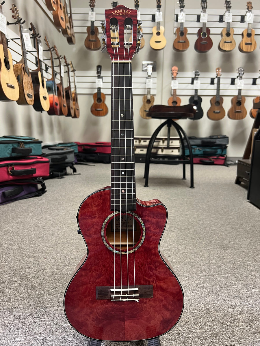(ユーワン)MAGERIT LANIAKEA スペイン製 LANIKAI QM-RDCET Quilted Maple Electric Tenor Ukulele w/Case
