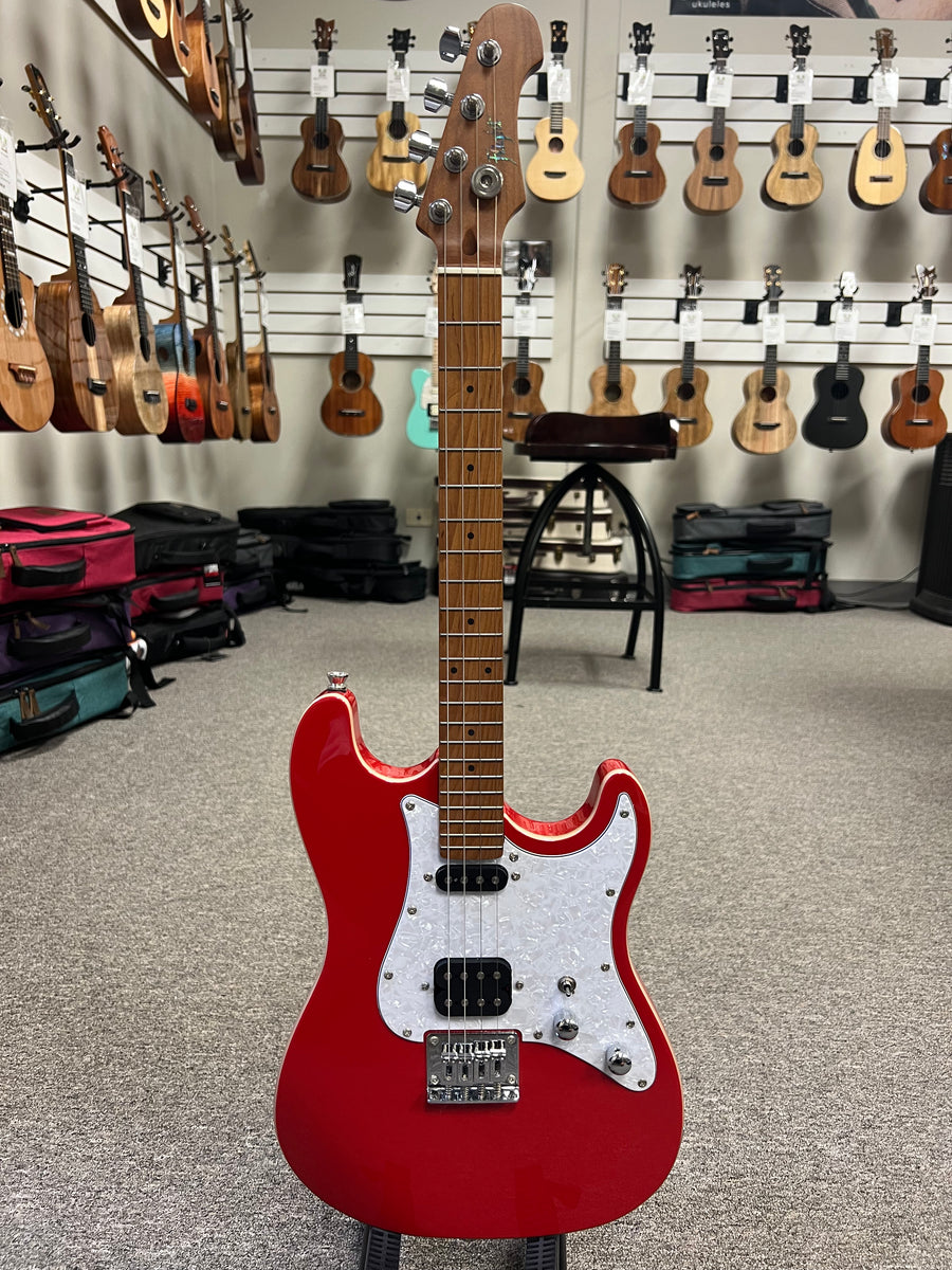 Flight Pathfinder Red Solid Body Electric Baritone Ukulele w/Case