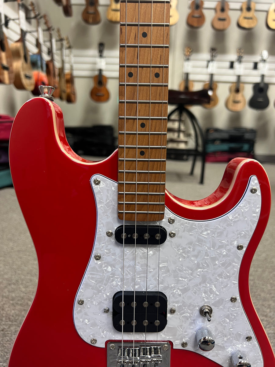 Flight Pathfinder Red Solid Body Electric Baritone Ukulele w/Case