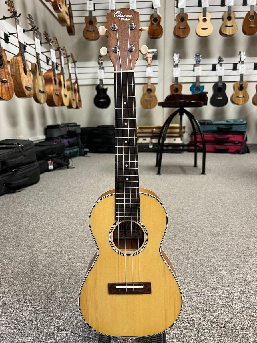 OHANA CK-22 Concert Ukulele - Solid Spruce Top/Mahogany