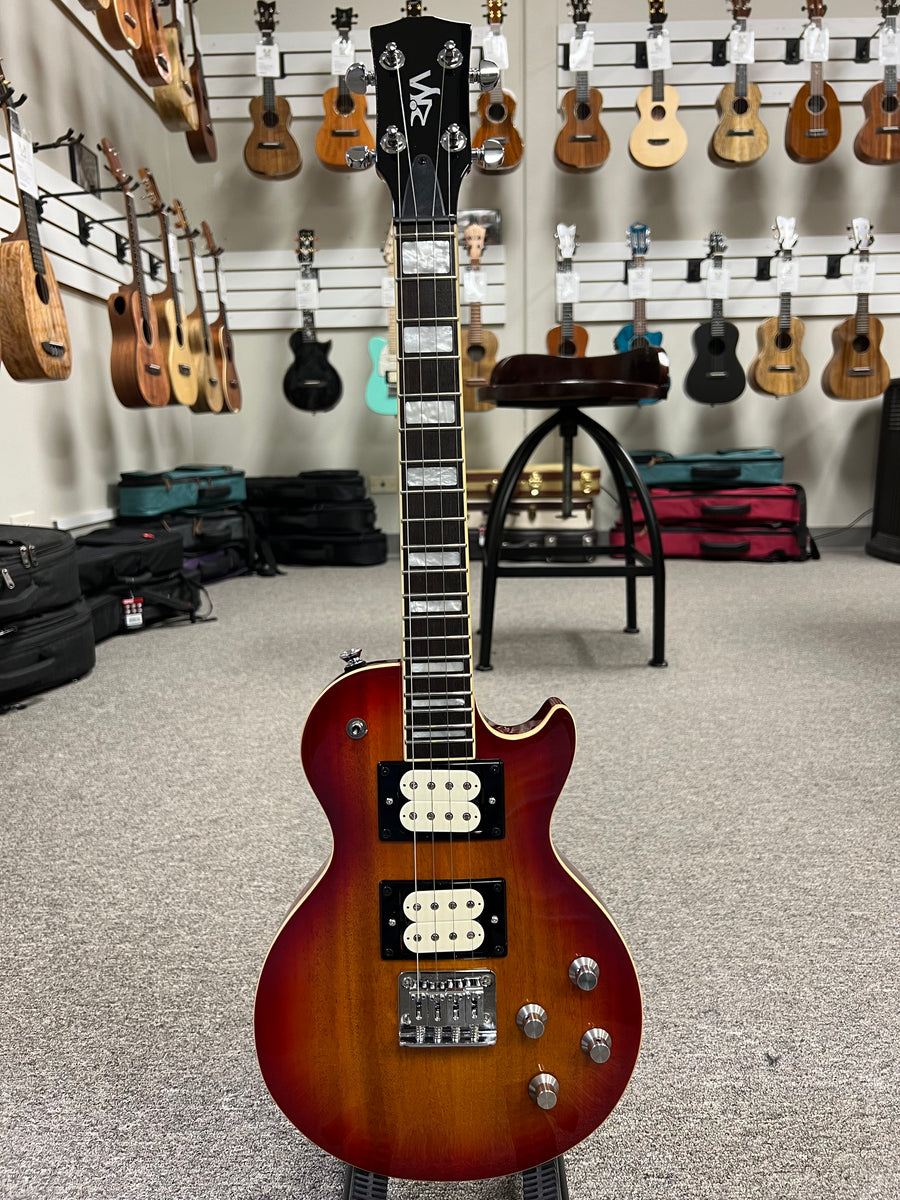 Risa UKELP432CS Tenor Les Paul Style Solid Body Electric Ukulele w