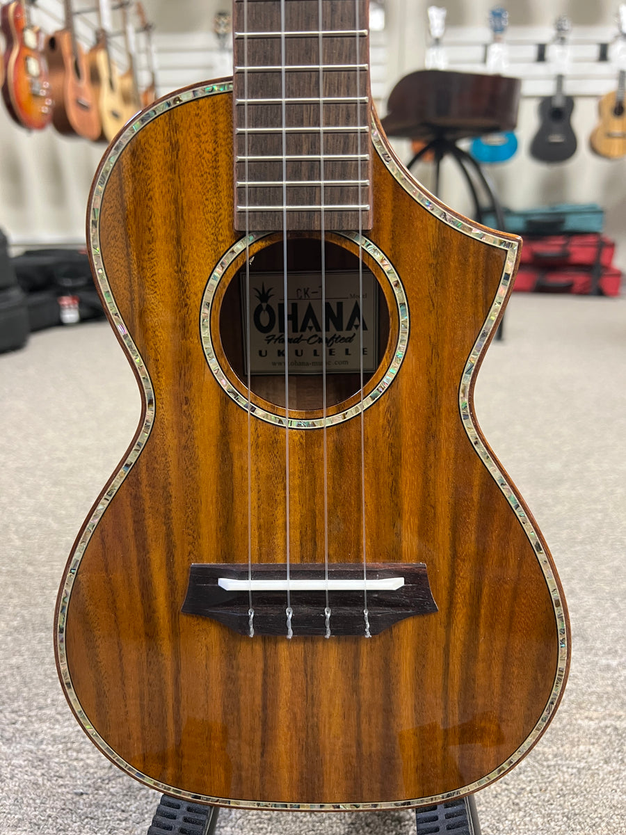 OHANA CK-7 Solid Acacia Concert Ukulele