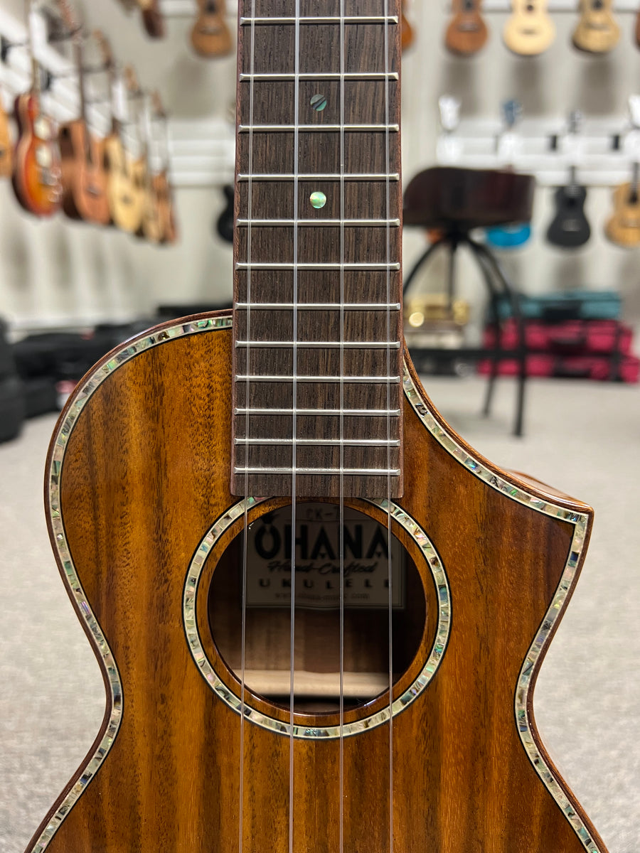 OHANA CK-7 Solid Acacia Concert Ukulele