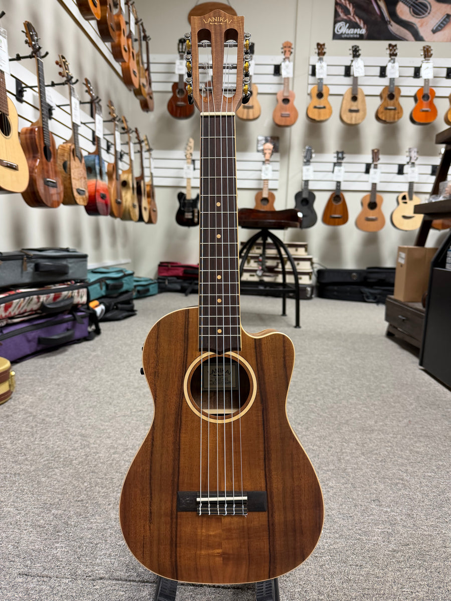 Lanikai ACST-CEG Acacia 6 String Electric Guitalele Ukulele w/Case