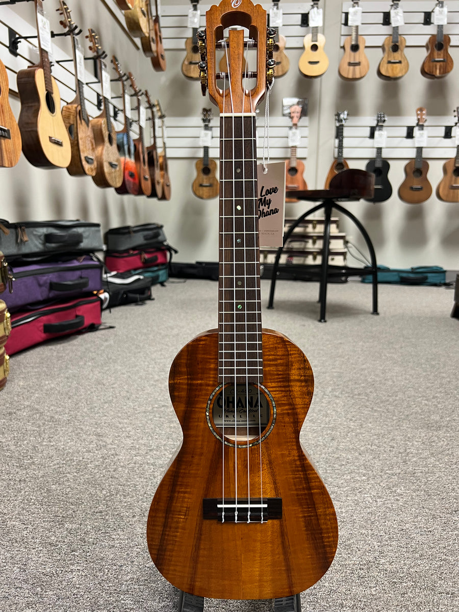 OHANA CK-450 Solid Koa Concert Ukulele w/Hard Shell Case