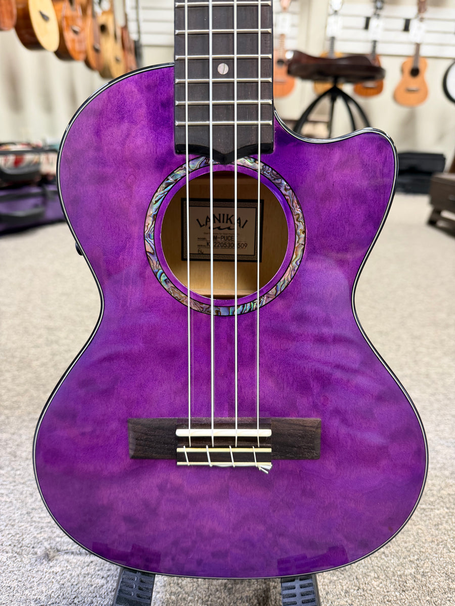 LANIKAI QM-PUCET Quilted Maple Electric Tenor Ukulele