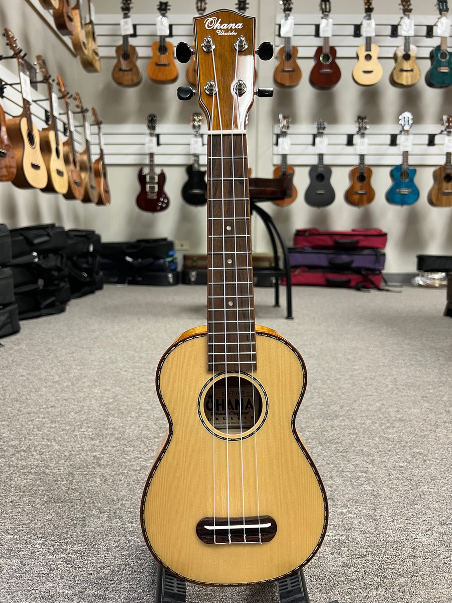 OHANA SK-70WG Soprano Ukulele - Solid Spruce/ Willow Wood