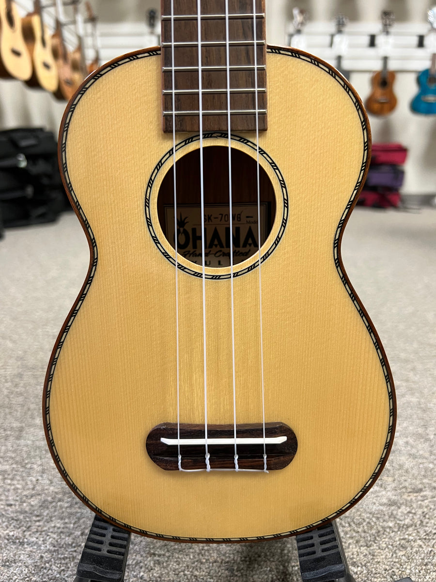OHANA SK-70WG Soprano Ukulele - Solid Spruce/ Willow Wood