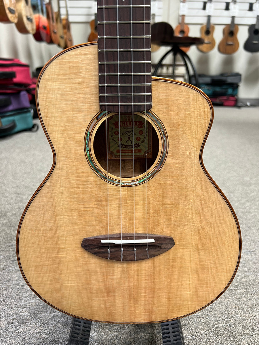 aNueNue UT-100 Sitka Bird Tenor Ukulele w/Case - Solid Spruce