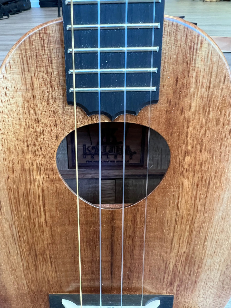 KoAloha KSM-03RP Solid Koa Royal Pikake Pineapple Soprano Long Neck Ukulele  - Made In Hawaii