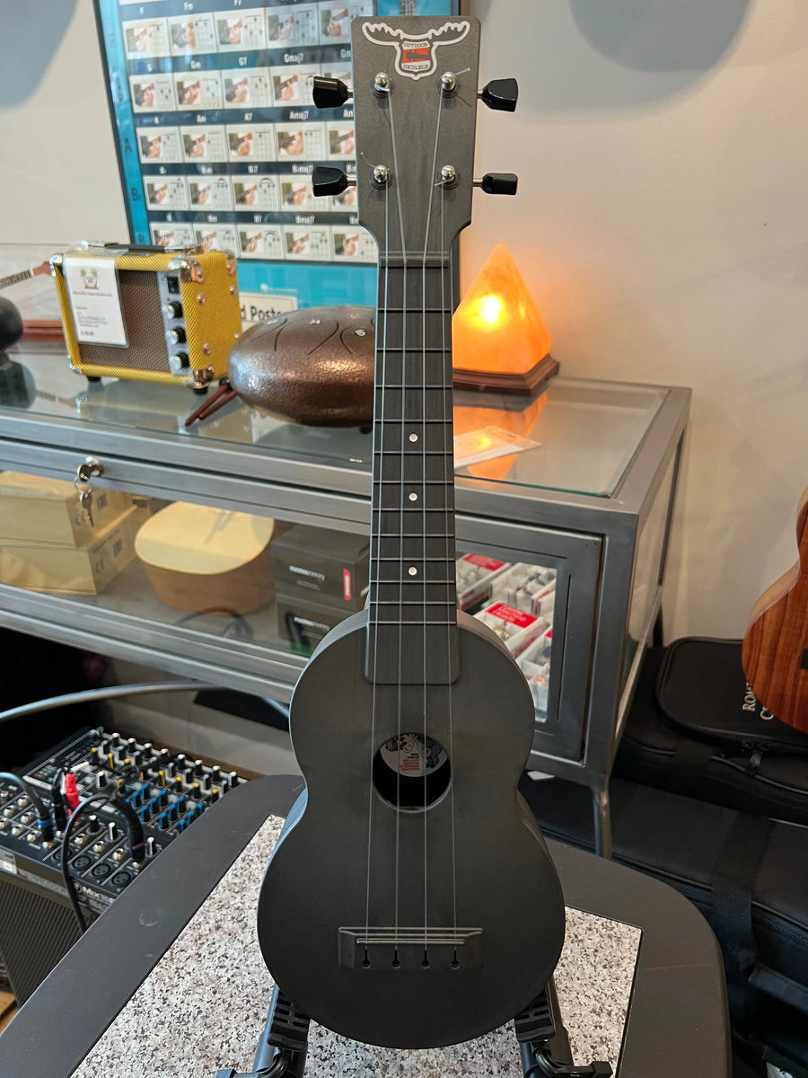 OUTDOOR Ukulele Soprano Carbon Black Nickel Travel Uke Aloha City