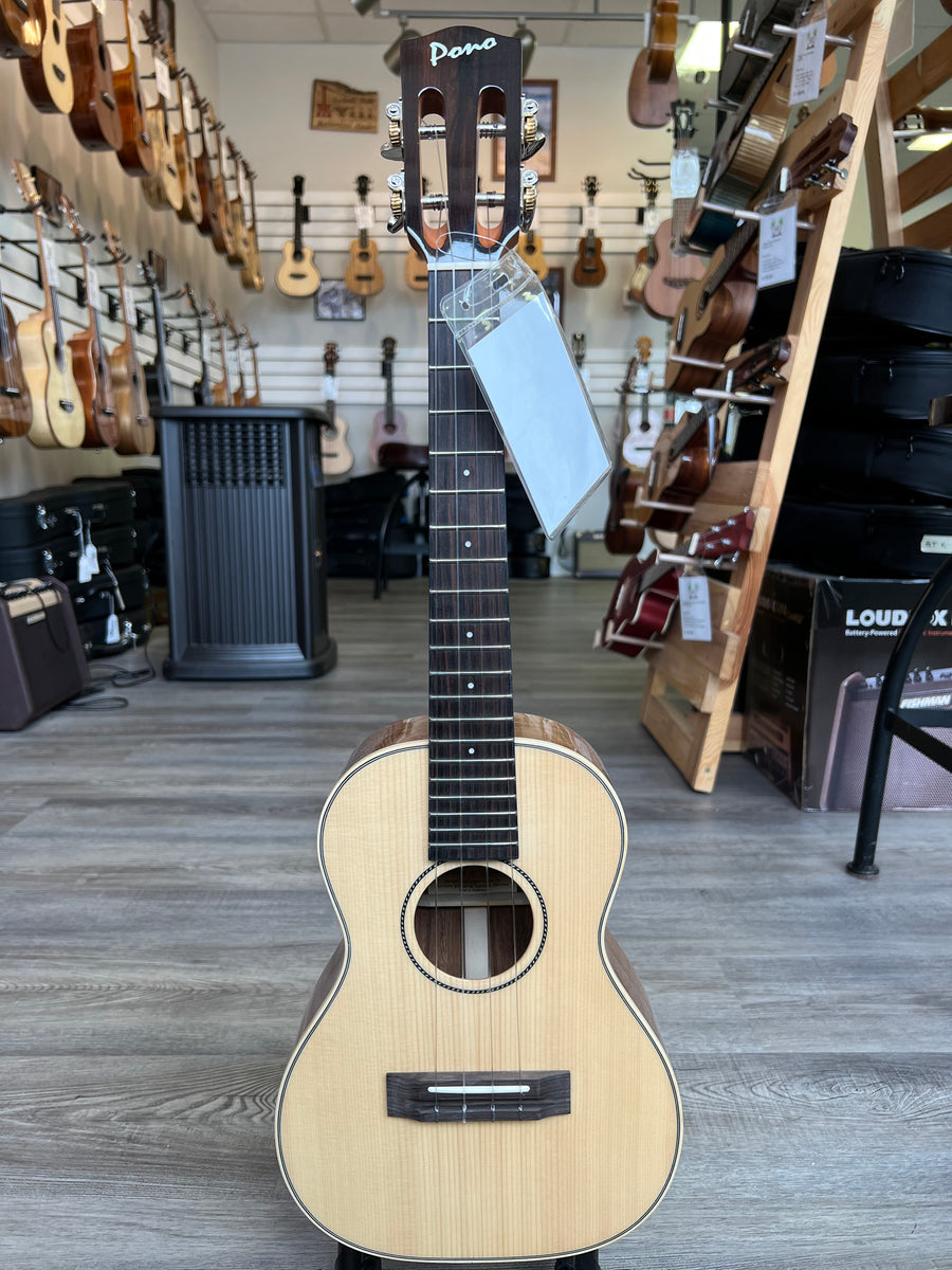 PONO ATSH-SP Tenor Ukulele - Solid Spruce/Solid Acacia - Slotted