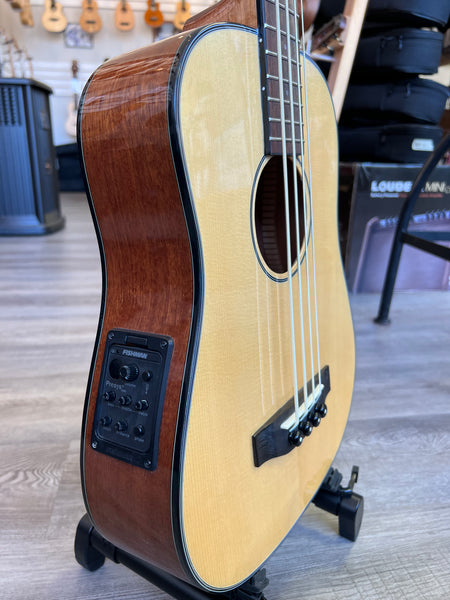 Ohana OBU-22 Compact Acoustic Electric Bass w/Case - Solid Spruce/Mahogany - Aloha City Ukes