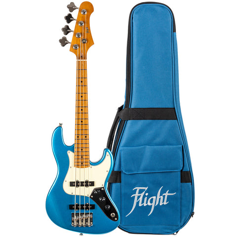 Flight Electric Mini JB Bass Ukulele w/Case - Lake Placid Blue Finish