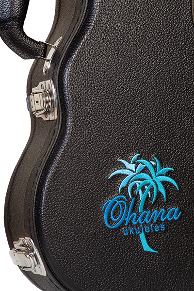 Ohana Logo Black Tenor Hardshell Case - BEM-27 - Aloha City Ukes
