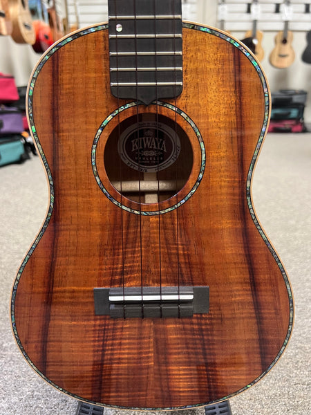 Kiwaya KPT-5K Solid 5A Curly Koa Tenor Ukulele w/Case