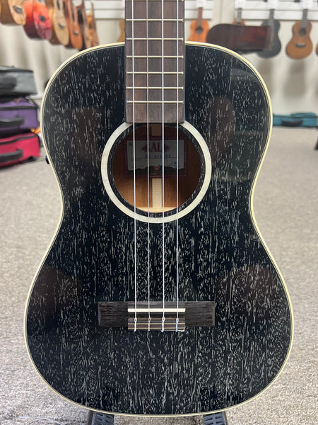 KALA KA-SDH-BE Solid Salt and Pepper Doghair Electric Baritone Ukulele w/Case