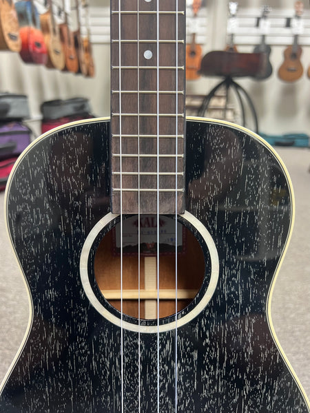 KALA KA-SDH-BE Solid Salt and Pepper Doghair Electric Baritone Ukulele w/Case