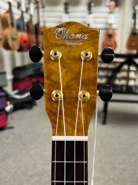 OHANA CK-150SMP Spalted Maple Concert Ukulele - Bevel Armrest
