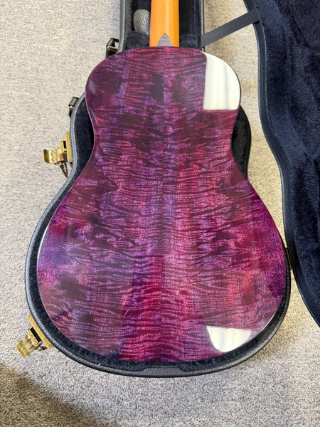 Oli L1SP-BMG-P Solid Mango Baritone Ukulele w/Case - Purple Burst