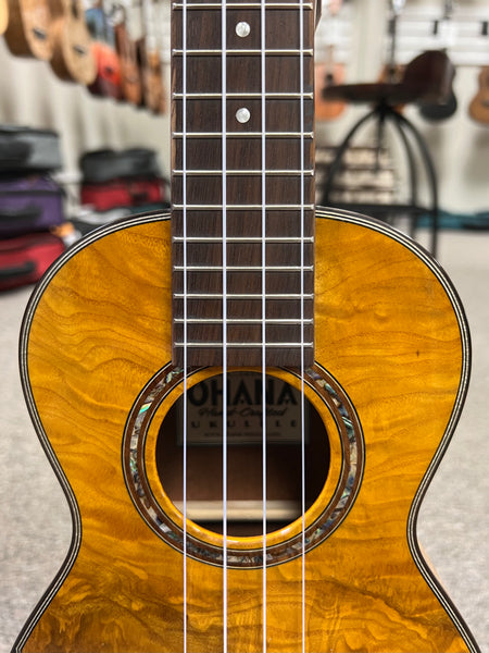 OHANA CK-150SMP Spalted Maple Concert Ukulele - Bevel Armrest