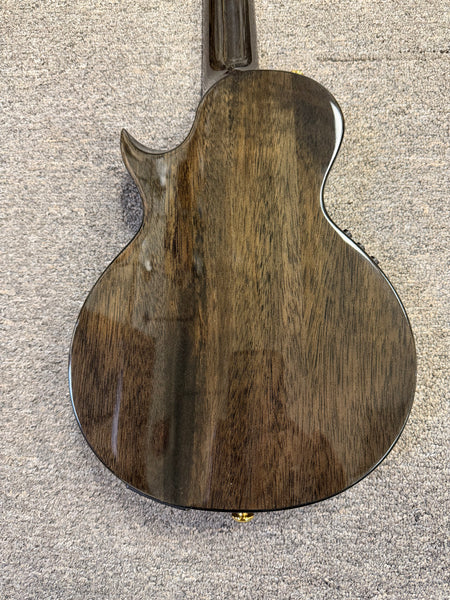 Enya EUT Feather Solid Mahogany Black Electric Tenor Ukulele w/Case- Built in Effects