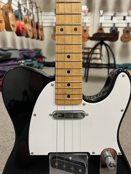 Eastwood Tele Large Body Black Tenor Steel String Ukulele w/Case - Pre-Loved