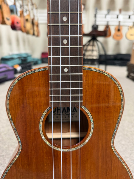 OHANA TK-350G Solid Koa Tenor Ukulele w/Hard Shell Case