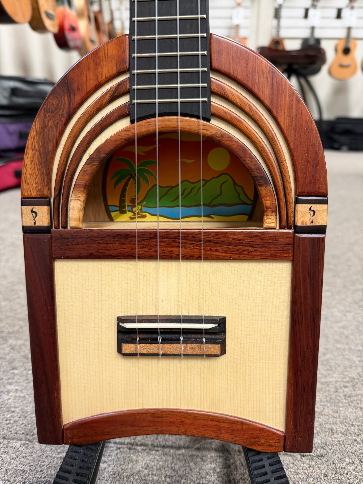 KoAloha Pops Made Custom Koa Juke-A-Lele Tenor Ukulele w/Case - Made in Hawaii