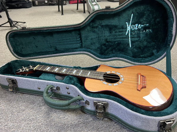 Hozen Green Label Custom Tenor Ukulele w/Case #2 - Solid Red Cedar/Indian Rosewood