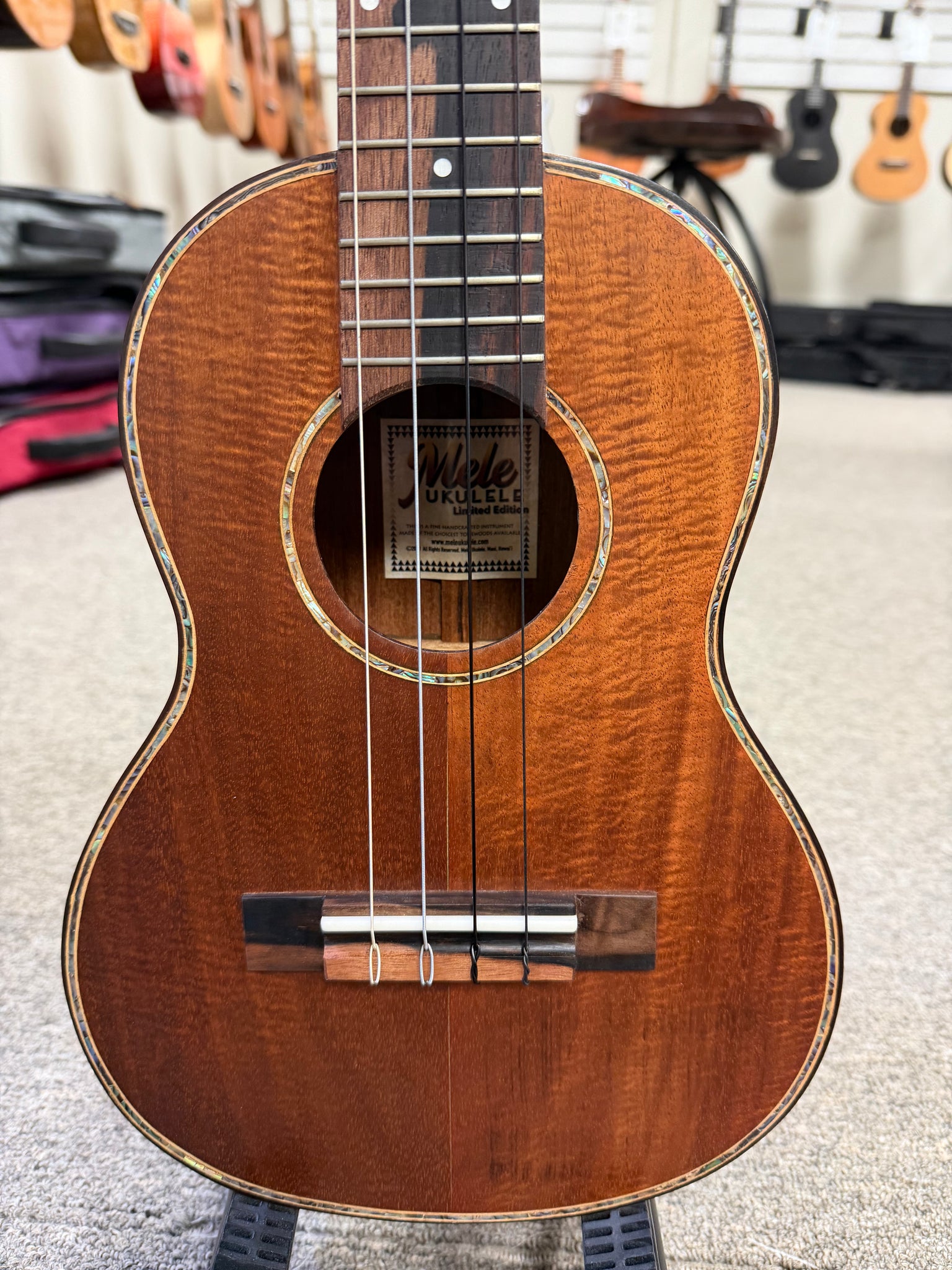 Mele Limited Edition Solid Koa Electric Tenor Ukulele w/Case - Pre Loved