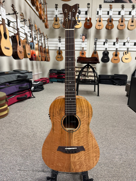 Makaio MSMBS-10E Steel String Spalted Mango Electric Baritone Ukulele w/Case