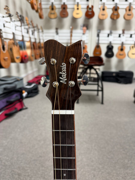 Makaio MSMBS-10E Steel String Spalted Mango Electric Baritone Ukulele w/Case