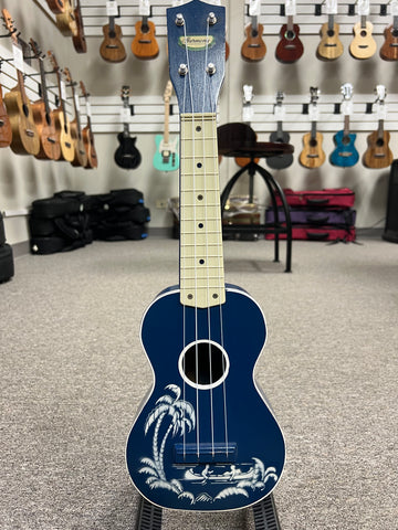 Vintage Harmony Soprano Ukulele w/Case - Rare Blue Color - Canoe