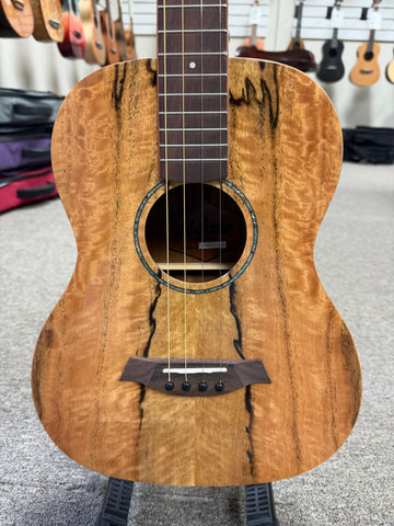 Makaio MSMBXS-10E Large Body Steel String Spalted Mango Electric Baritone Ukulele w/Case