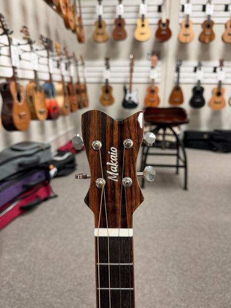 Makaio MKBXS-10E Large Body Steel String Koa Electric Baritone Ukulele w/Case