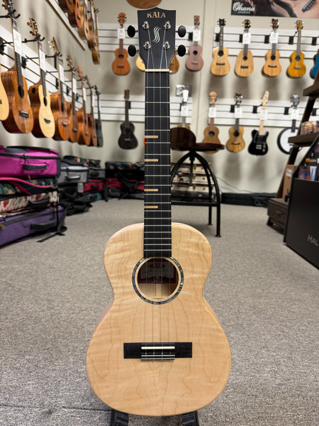 KALA KA-WF-AFM-T Solid Flame Maple Tenor Ukulele w/Case - Waterfall Series