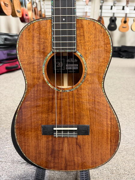 KALA KA-20th KOA-B Solid Koa/Mahogany Baritone Ukulele w/Case - B-Stock - 20th Anniversary Limited Edition