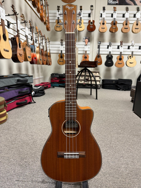 Ohana BK-35CE Solid Mahogany Electric Baritone Ukulele - Cutaway/Electric