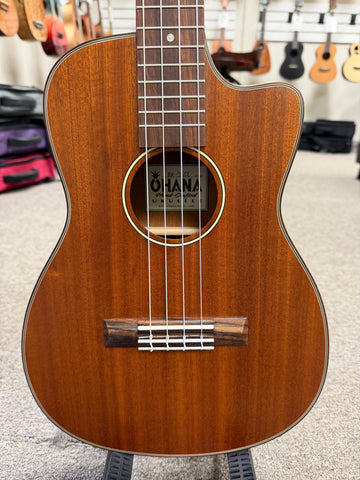 Ohana BK-35CE Solid Mahogany Electric Baritone Ukulele - Cutaway/Electric