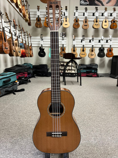 KALA KA-SCAC-B8 Solid Cedar Top/Acacia 8 String Baritone Ukulele