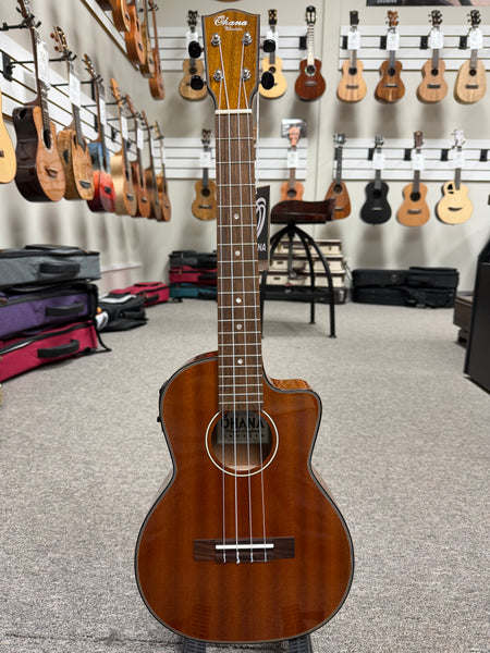 Ohana TK-35GCE Solid Mahogany Electric Tenor Ukulele