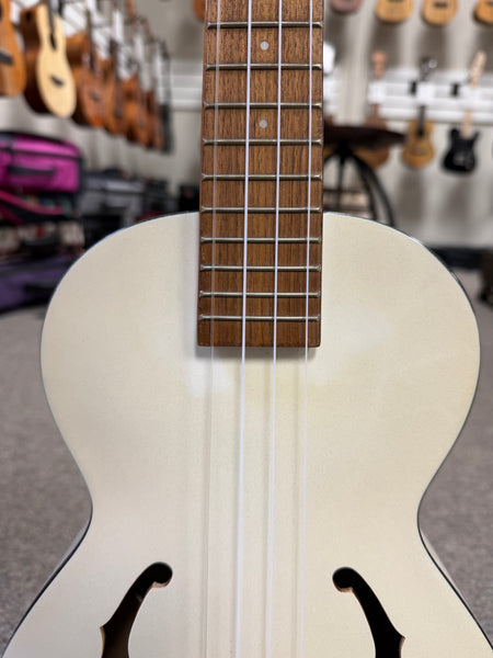 KALA KA-JTE-MTW Metallic White Archtop Electric Tenor Ukulele - Pre Loved