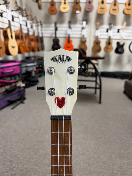 KALA KA-JTE-MTW Metallic White Archtop Electric Tenor Ukulele - Pre Loved