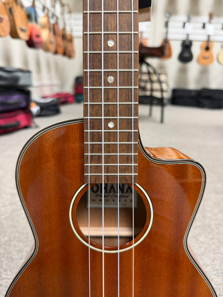 Ohana TK-35GCE Solid Mahogany Electric Tenor Ukulele